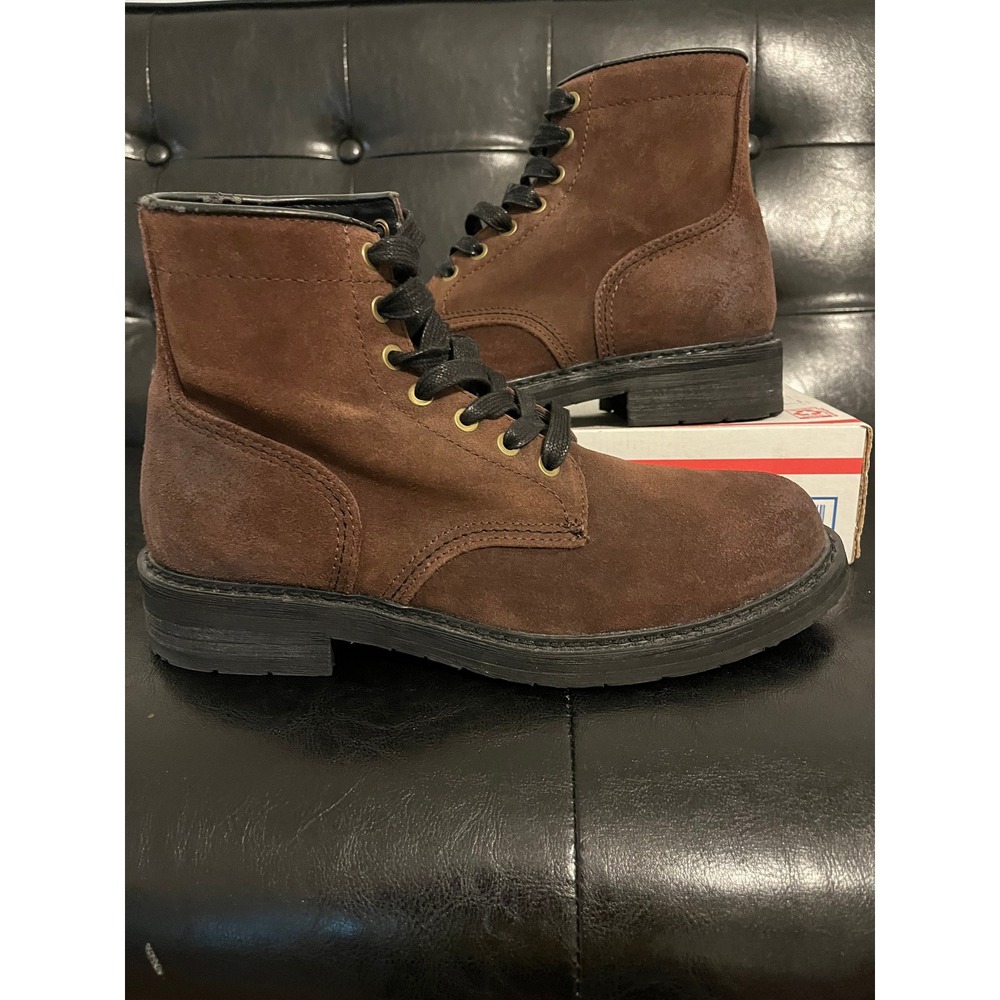Frye Dark Brown Suede Lace Up Combat Boots